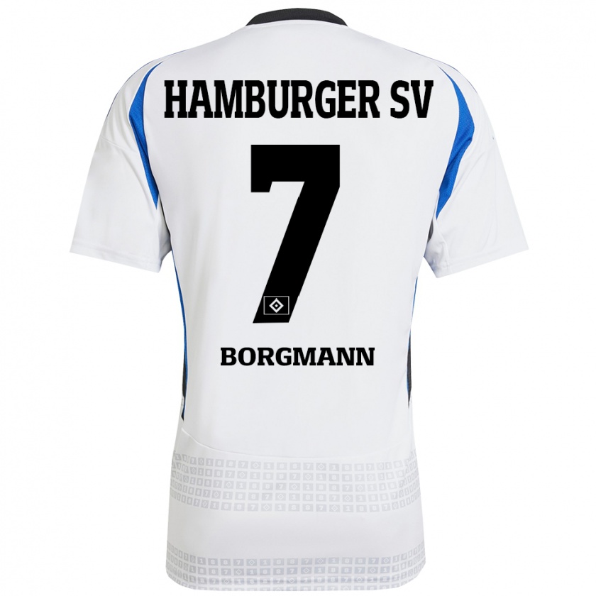 Kandiny Heren Marcus Borgmann #7 Wit Blauw Thuisshirt Thuistenue 2024/25 T-Shirt