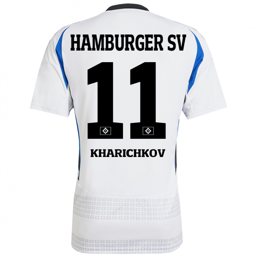 Kandiny Herren Valentyn Kharichkov #11 Weiß Blau Heimtrikot Trikot 2024/25 T-Shirt Österreich