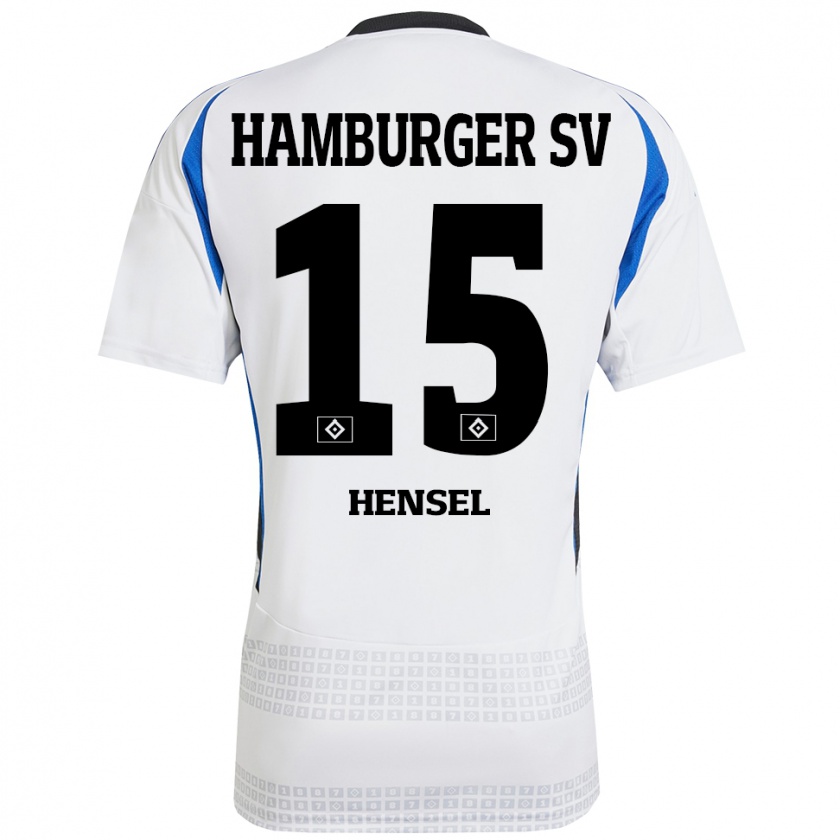 Kandiny Uomo Maglia Janoah Hensel #15 Bianco Blu Kit Gara Home 2024/25 Maglietta