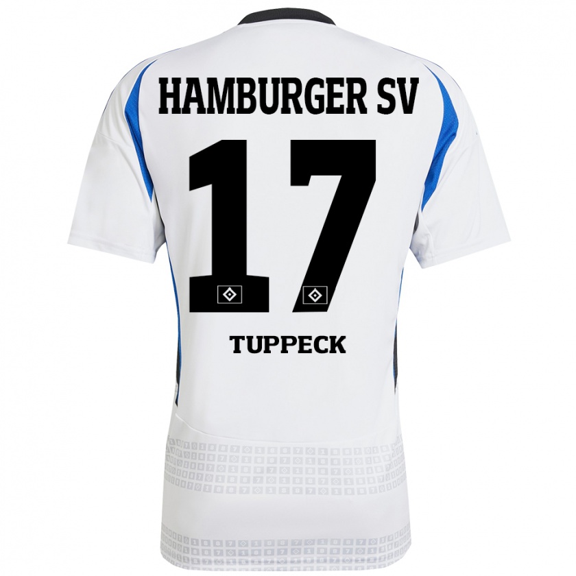 Kandiny Herren Niklas Tuppeck #17 Weiß Blau Heimtrikot Trikot 2024/25 T-Shirt Österreich