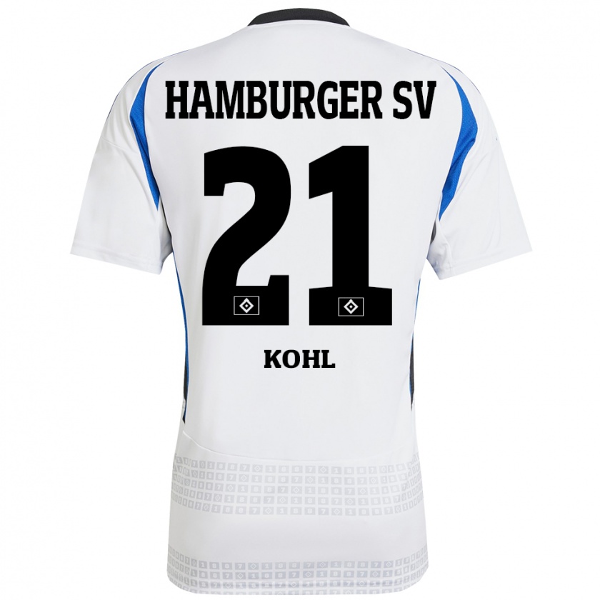 Kandiny Herren Ohene Köhl #21 Weiß Blau Heimtrikot Trikot 2024/25 T-Shirt Österreich