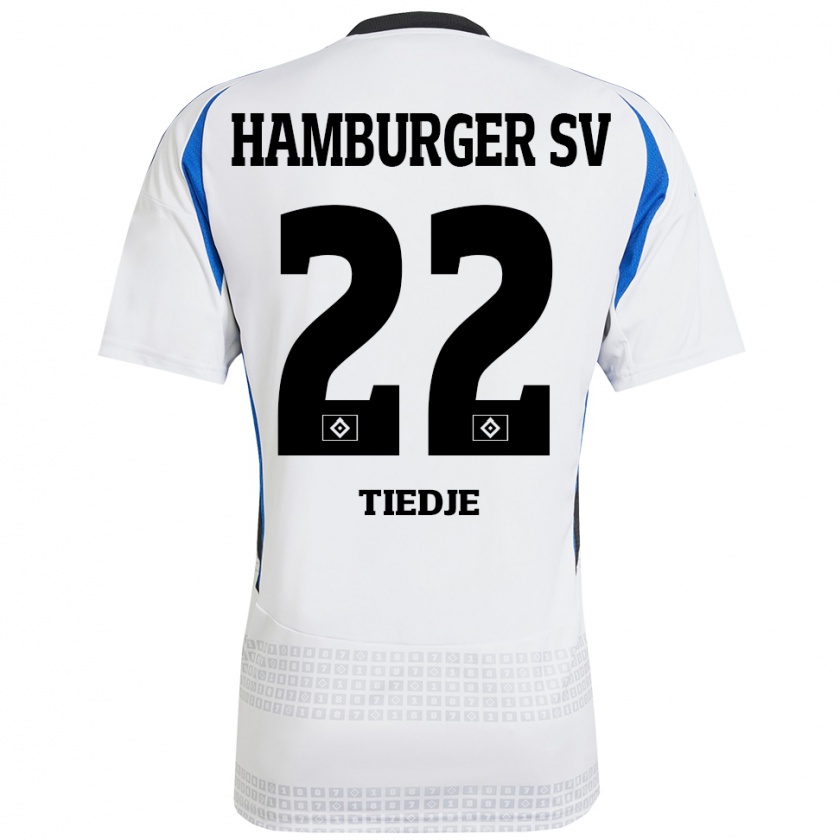 Kandiny Heren Patrick Tiedje #22 Wit Blauw Thuisshirt Thuistenue 2024/25 T-Shirt