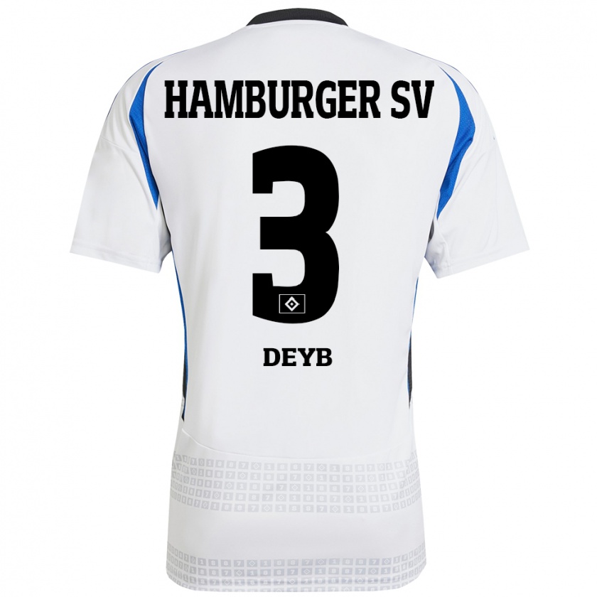 Kandiny Uomo Maglia Marlene Deyß #3 Bianco Blu Kit Gara Home 2024/25 Maglietta