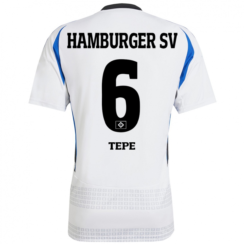 Kandiny Herren Niklas Tepe #6 Weiß Blau Heimtrikot Trikot 2024/25 T-Shirt Österreich