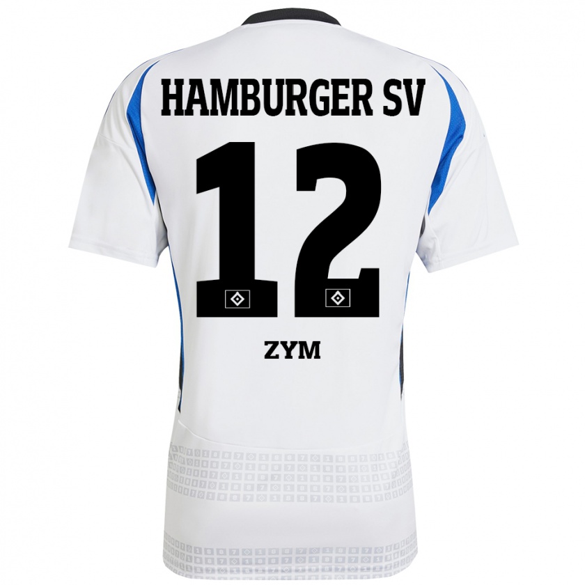 Kandiny Uomo Maglia Marcel Zym #12 Bianco Blu Kit Gara Home 2024/25 Maglietta