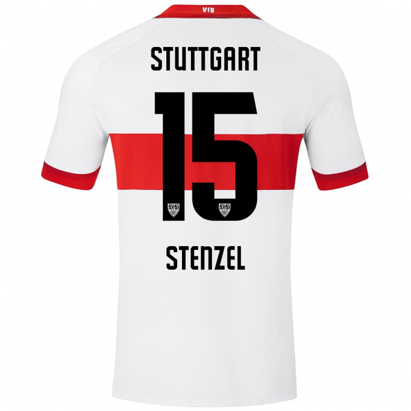 Kandiny Heren Pascal Stenzel #15 Wit Rood Thuisshirt Thuistenue 2024/25 T-Shirt