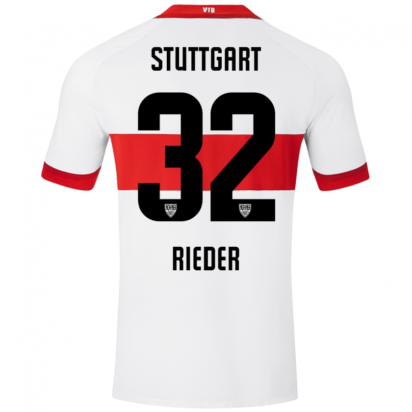 Kandiny Heren Fabian Rieder #32 Wit Rood Thuisshirt Thuistenue 2024/25 T-Shirt België