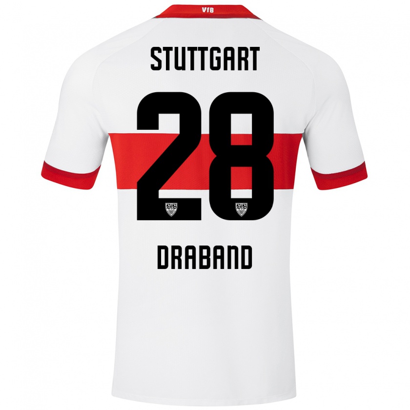 Kandiny Herren Dominik Draband #28 Weiß Rot Heimtrikot Trikot 2024/25 T-Shirt Österreich