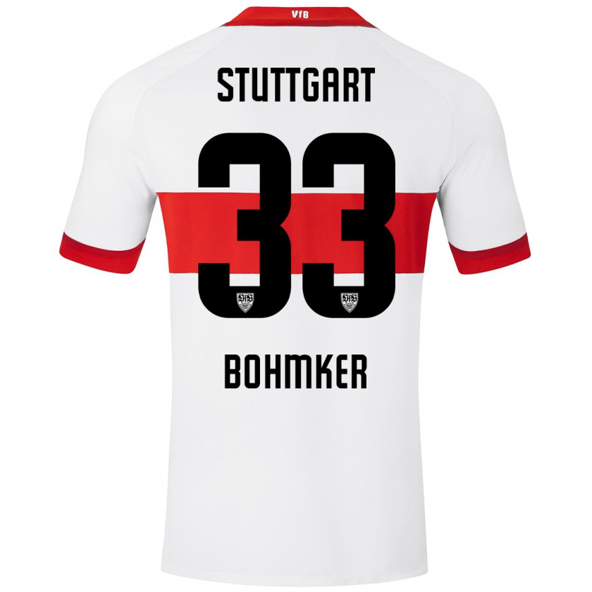 Kandiny Uomo Maglia Finn Böhmker #33 Bianco Rosso Kit Gara Home 2024/25 Maglietta