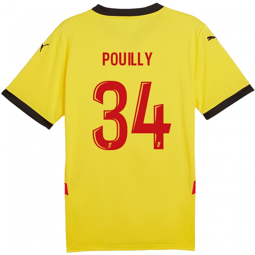 Kandiny Heren Tom Pouilly #34 Geel Rood Thuisshirt Thuistenue 2024/25 T-Shirt België