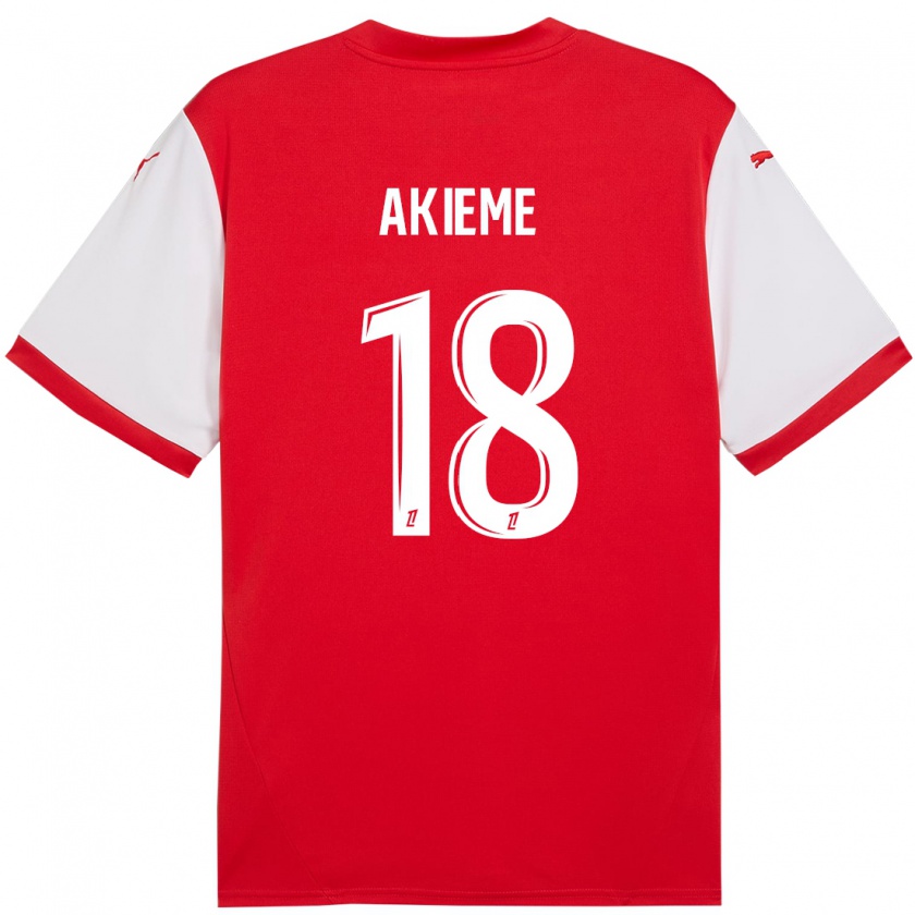 Kandiny Heren Sergio Akieme #18 Rood Wit Thuisshirt Thuistenue 2024/25 T-Shirt