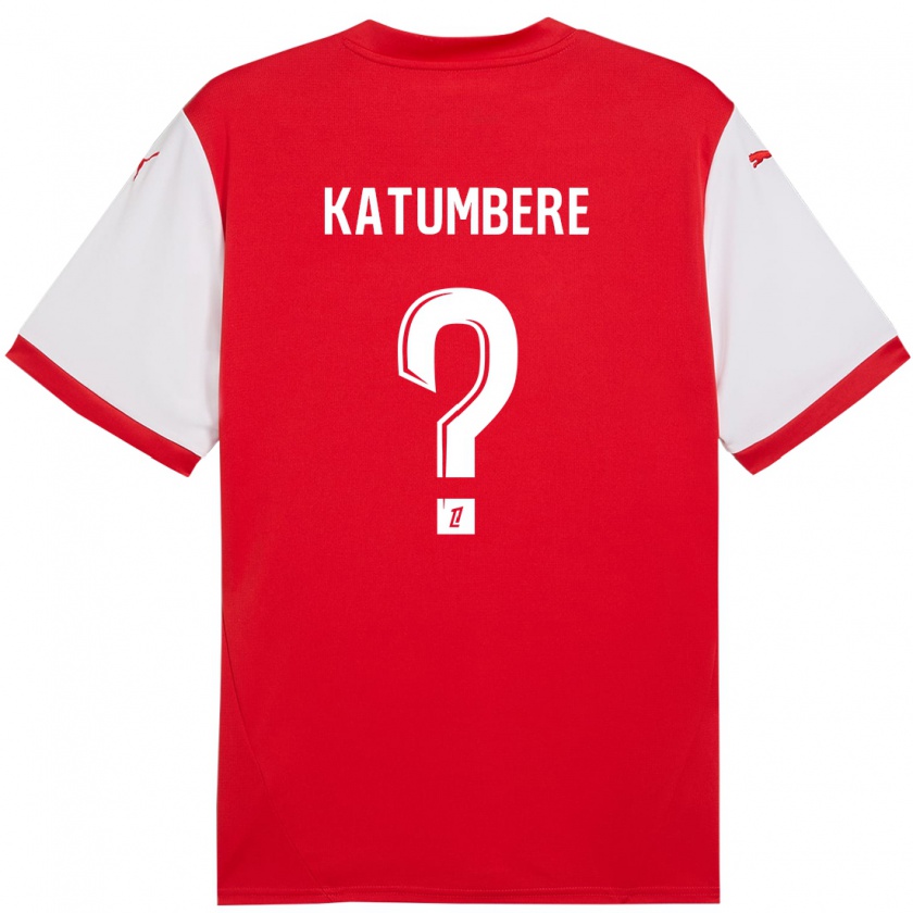 Kandiny Uomo Maglia Noah Katumbere #0 Rosso Bianco Kit Gara Home 2024/25 Maglietta