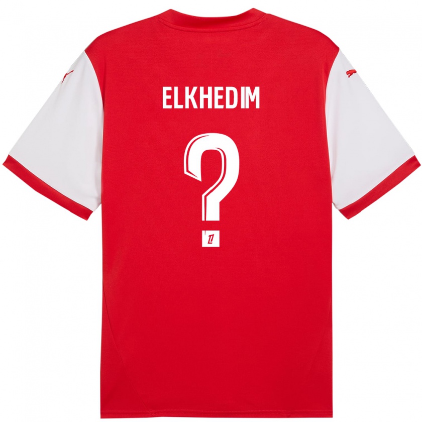 Kandiny Hombre Camiseta Abdenoor Elkhedim #0 Rojo Blanco 1ª Equipación 2024/25 La Camisa