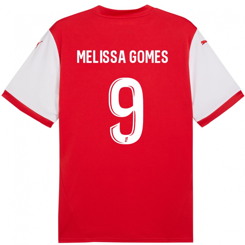 Kandiny Hombre Camiseta Melissa Ferreira Gomes #9 Rojo Blanco 1ª Equipación 2024/25 La Camisa