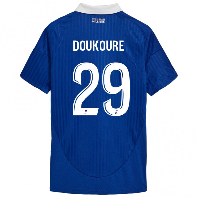 Kandiny Heren Ismaël Doukouré #29 Blauw Wit Thuisshirt Thuistenue 2024/25 T-Shirt