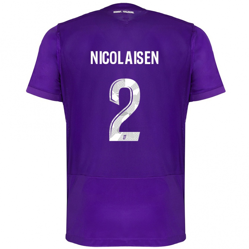 Kandiny Hombre Camiseta Rasmus Nicolaisen #2 Morado Blanco 1ª Equipación 2024/25 La Camisa México