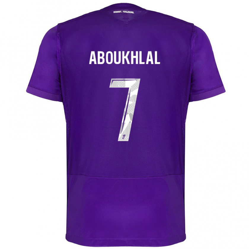 Kandiny Herren Zakaria Aboukhlal #7 Violett Weiß Heimtrikot Trikot 2024/25 T-Shirt Österreich