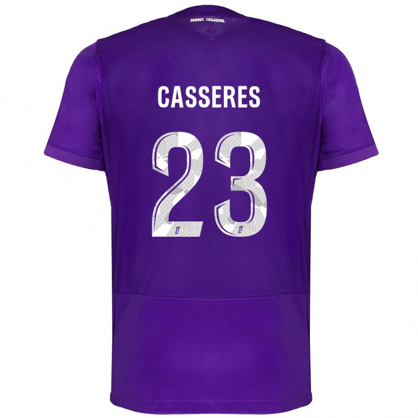 Kandiny Herren Cristian Cásseres Jr. #23 Violett Weiß Heimtrikot Trikot 2024/25 T-Shirt Österreich