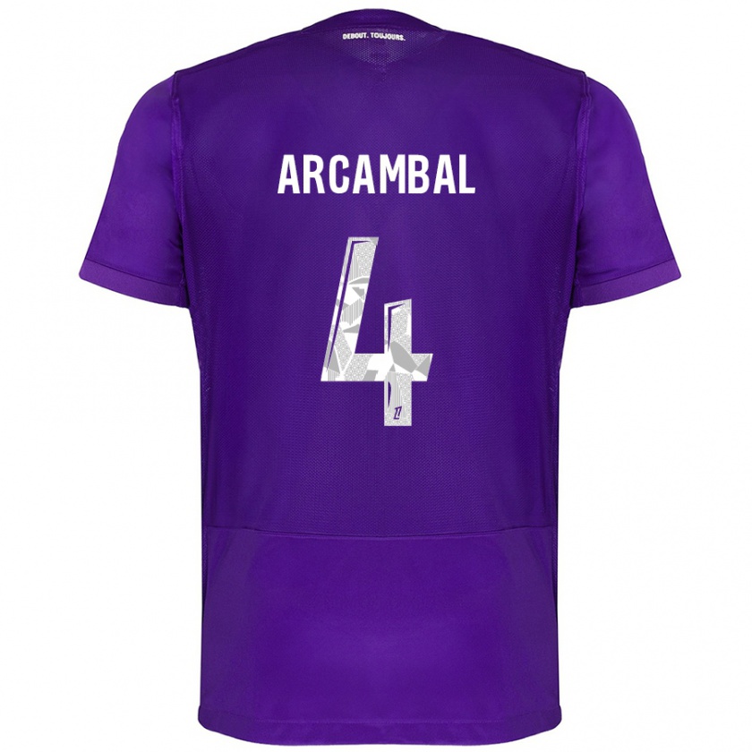 Kandiny Herren Anais Arcambal #4 Violett Weiß Heimtrikot Trikot 2024/25 T-Shirt Österreich