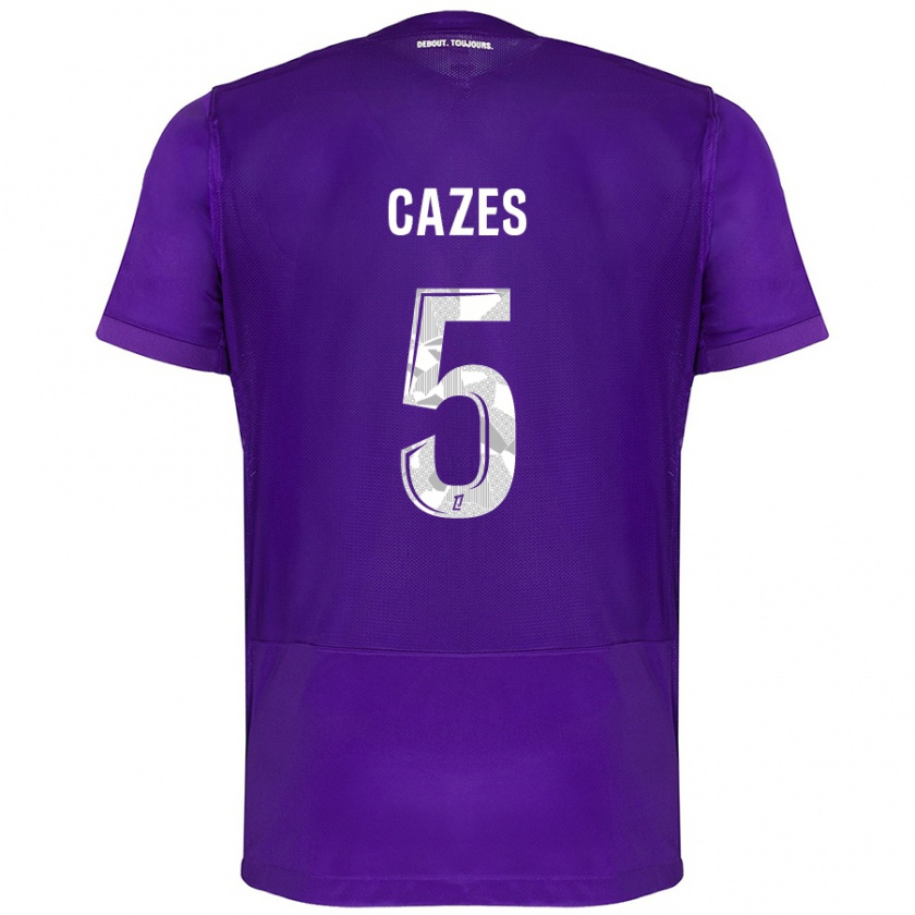 Kandiny Hombre Camiseta Manon Cazes #5 Morado Blanco 1ª Equipación 2024/25 La Camisa