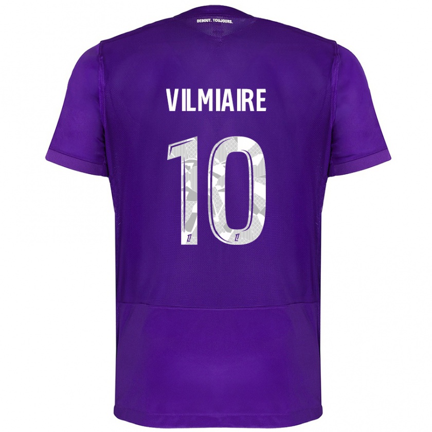 Kandiny Herren Kelly Vilmiaire #10 Violett Weiß Heimtrikot Trikot 2024/25 T-Shirt Österreich