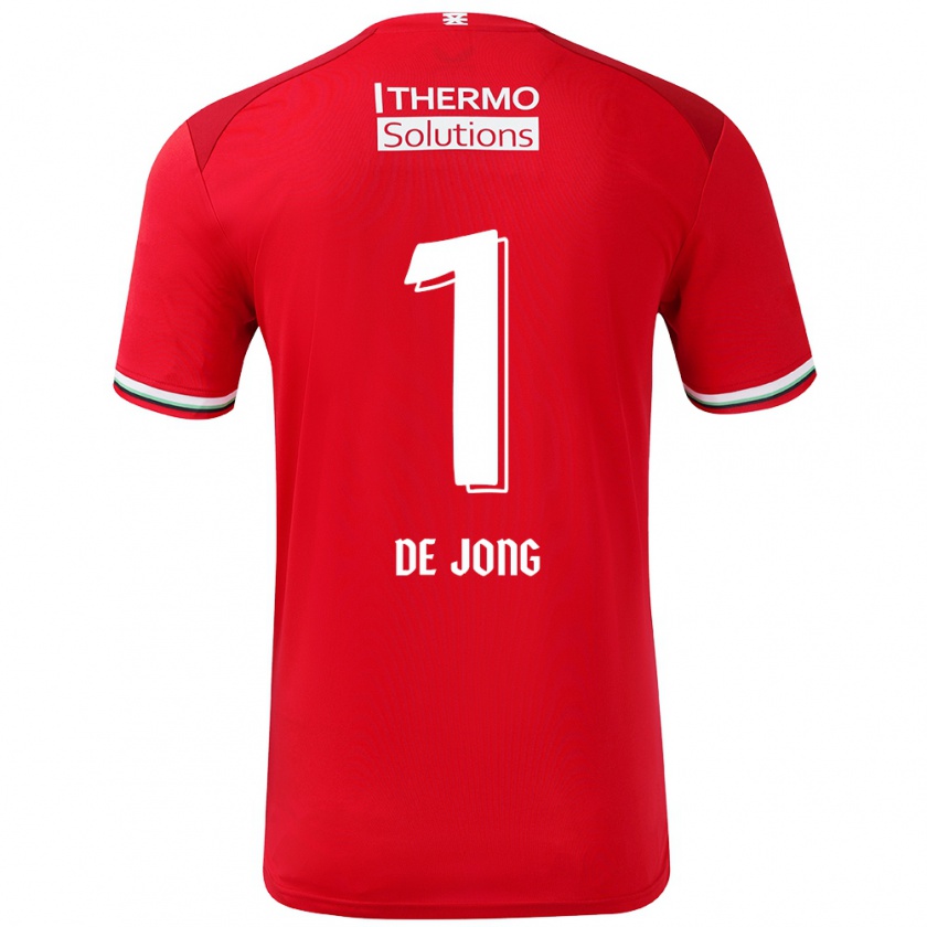 Kandiny Hombre Camiseta Daniëlle De Jong #1 Rojo Blanco 1ª Equipación 2024/25 La Camisa