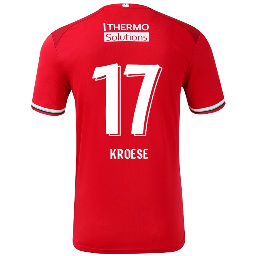 Kandiny Hombre Camiseta Fieke Kroese #17 Rojo Blanco 1ª Equipación 2024/25 La Camisa