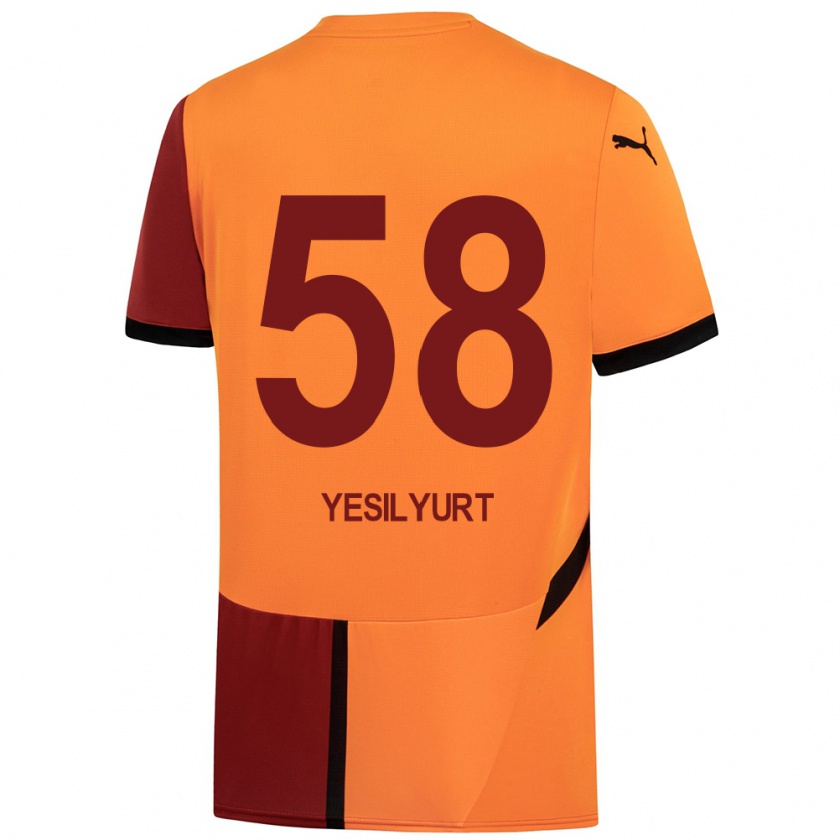 Kandiny Uomo Maglia Ali Yeşilyurt #58 Giallo Rosso Kit Gara Home 2024/25 Maglietta