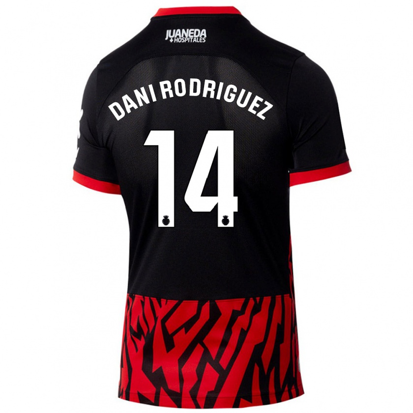 Kandiny Uomo Maglia Dani Rodríguez #14 Nero Rosso Kit Gara Home 2024/25 Maglietta