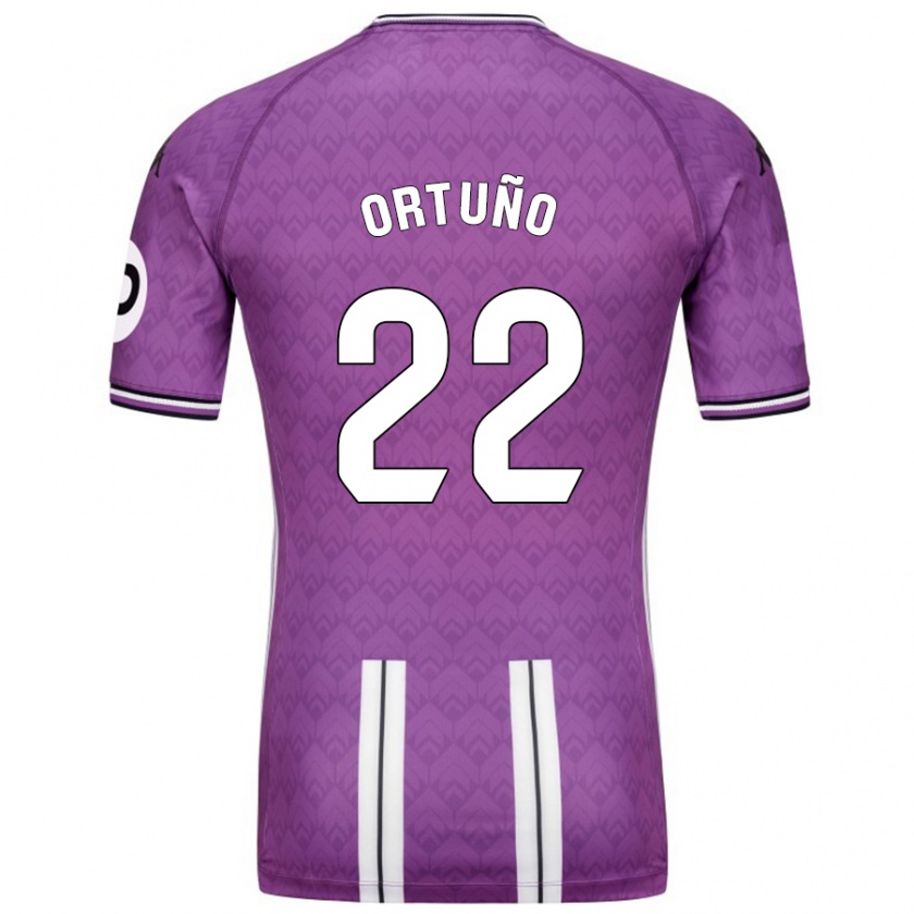 Kandiny Hombre Camiseta Fran Ortuño #22 Púrpura Blanco 1ª Equipación 2024/25 La Camisa