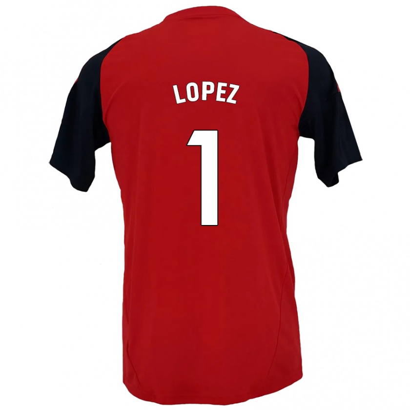 Kandiny Heren Luis López #1 Rood Zwart Thuisshirt Thuistenue 2024/25 T-Shirt