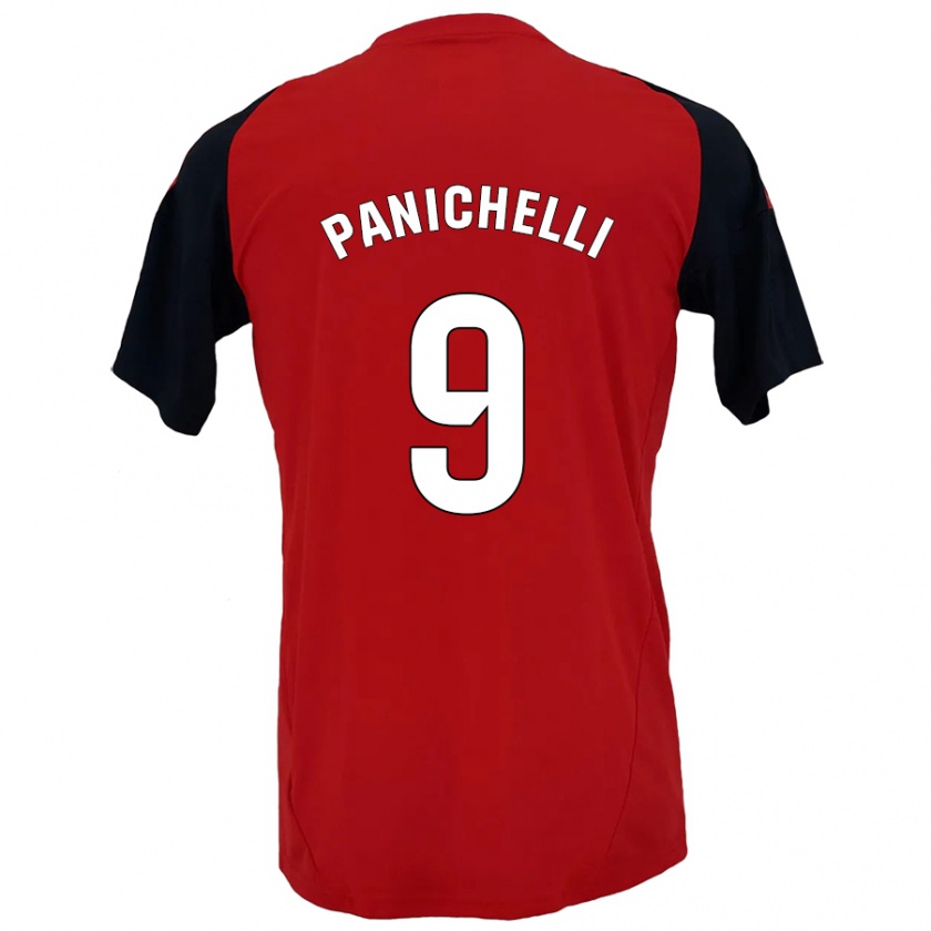 Kandiny Uomo Maglia Joaquín Panichelli #9 Rosso Nero Kit Gara Home 2024/25 Maglietta