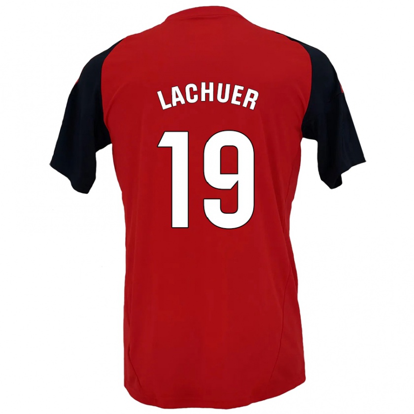 Kandiny Hombre Camiseta Mathis Lachuer #19 Rojo Negro 1ª Equipación 2024/25 La Camisa