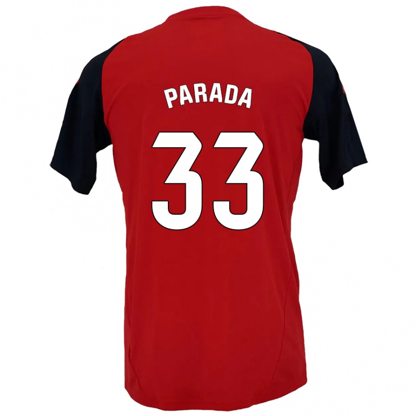 Kandiny Uomo Maglia Victor Parada #33 Rosso Nero Kit Gara Home 2024/25 Maglietta