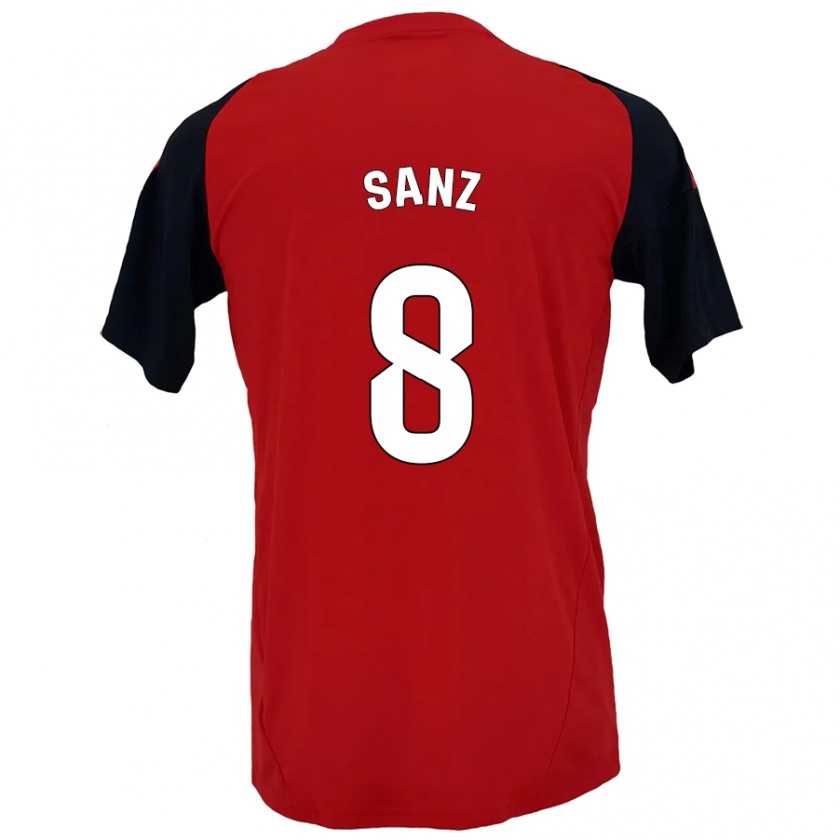 Kandiny Hombre Camiseta Álvaro Sanz #8 Rojo Negro 1ª Equipación 2024/25 La Camisa