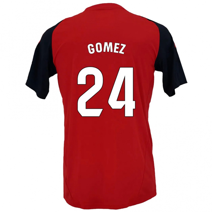 Kandiny Hombre Camiseta Jonathan Gómez #24 Rojo Negro 1ª Equipación 2024/25 La Camisa