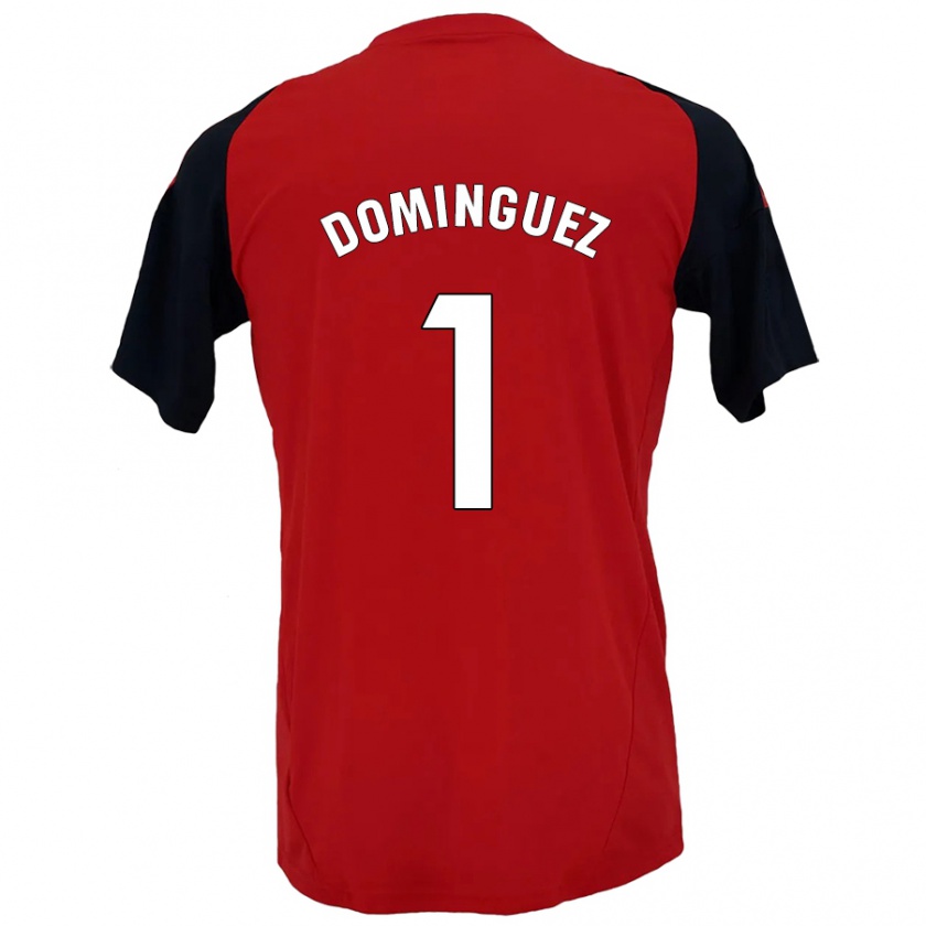 Kandiny Hombre Camiseta Iago Domínguez #1 Rojo Negro 1ª Equipación 2024/25 La Camisa