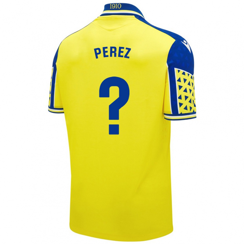 Kandiny Uomo Maglia Ángel Pérez #0 Giallo Blu Kit Gara Home 2024/25 Maglietta