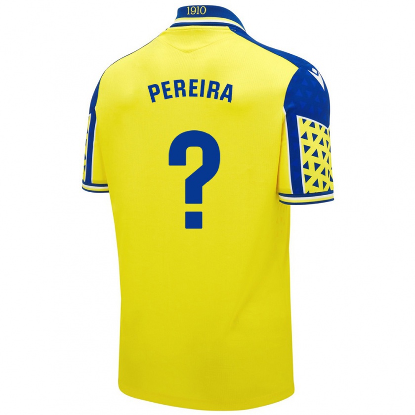 Kandiny Hombre Camiseta Raúl Pereira #0 Amarillo Azul 1ª Equipación 2024/25 La Camisa