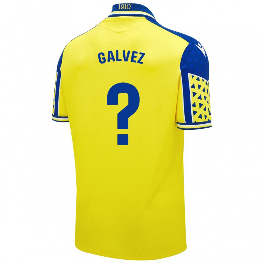 Kandiny Uomo Maglia Gonzalo Gálvez #0 Giallo Blu Kit Gara Home 2024/25 Maglietta