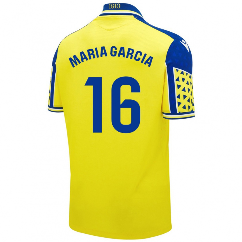 Kandiny Hombre Camiseta Maria García Fernández #16 Amarillo Azul 1ª Equipación 2024/25 La Camisa