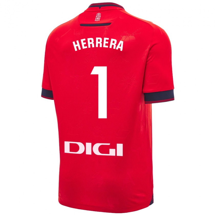 Kandiny Hombre Camiseta Sergio Herrera #1 Rojo Blanco 1ª Equipación 2024/25 La Camisa México