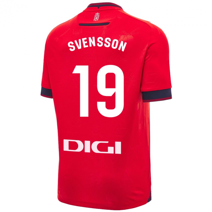 Kandiny Hombre Camiseta Max Svensson #19 Rojo Blanco 1ª Equipación 2024/25 La Camisa México