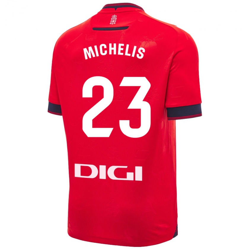 Kandiny Heren Nikolaos Michelis #23 Rood Wit Thuisshirt Thuistenue 2024/25 T-Shirt