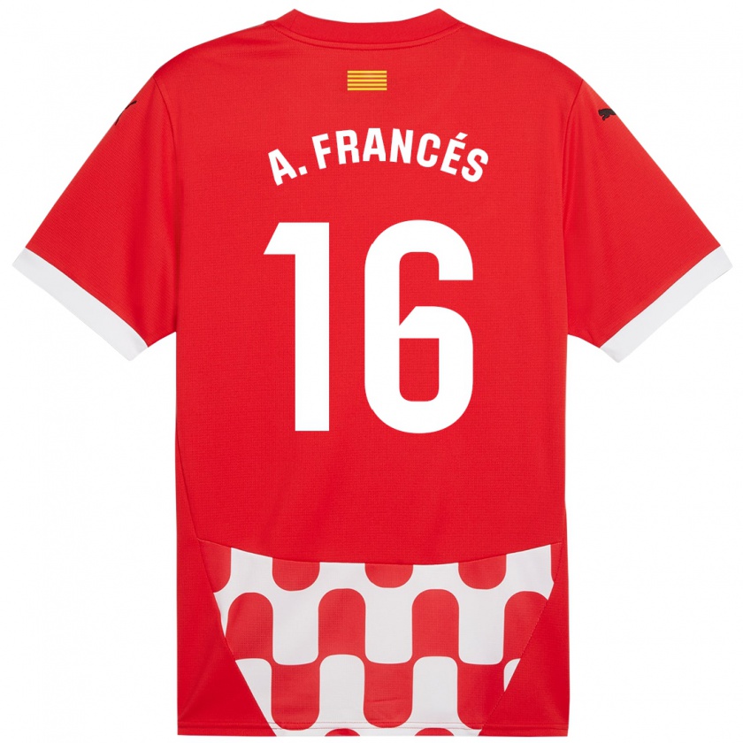 Kandiny Heren Alejandro Francés #16 Rood Wit Thuisshirt Thuistenue 2024/25 T-Shirt