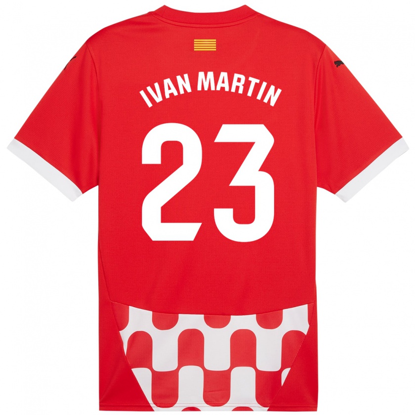 Kandiny Hombre Camiseta Iván Martín #23 Rojo Blanco 1ª Equipación 2024/25 La Camisa