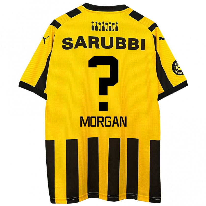 Kandiny Hombre Camiseta Kevin Morgan #0 Amarillo Negro 1ª Equipación 2024/25 La Camisa