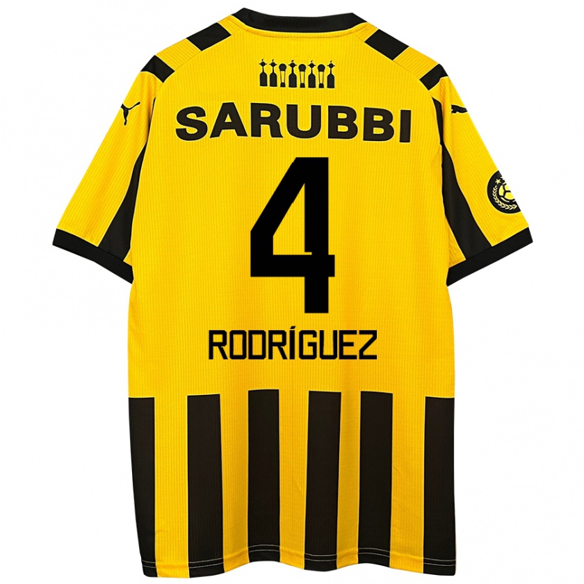 Kandiny Uomo Maglia Guzmán Rodríguez #4 Giallo Nero Kit Gara Home 2024/25 Maglietta