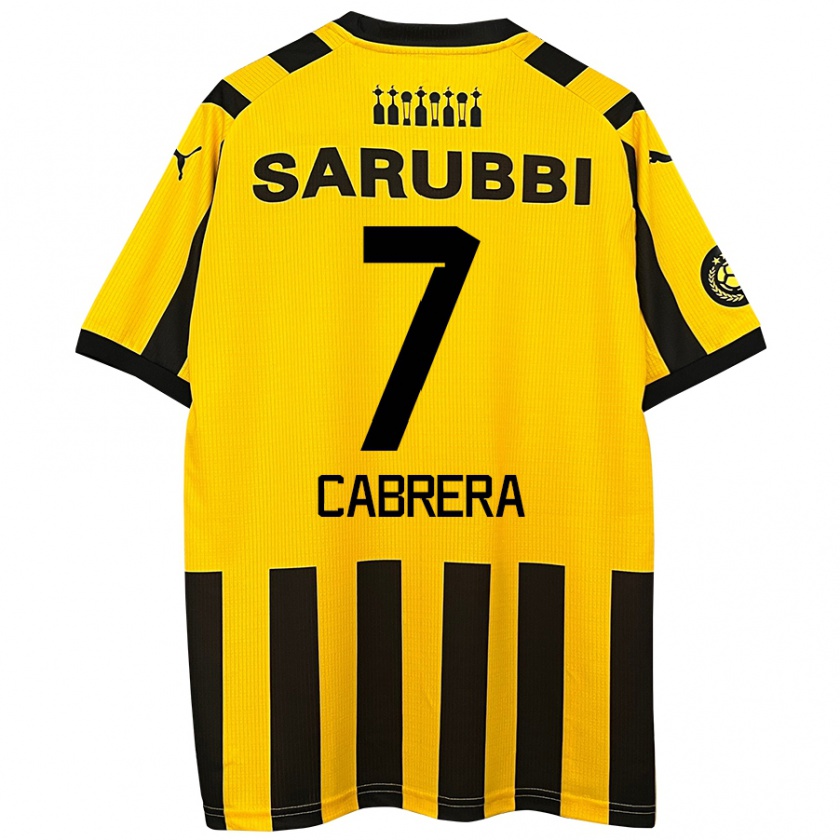 Kandiny Hombre Camiseta Javier Cabrera #7 Amarillo Negro 1ª Equipación 2024/25 La Camisa