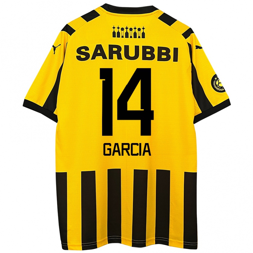 Kandiny Uomo Maglia Damián García #14 Giallo Nero Kit Gara Home 2024/25 Maglietta